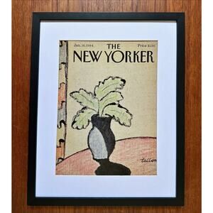 Framed 1984 The New Yorker January 16 Cover Shadow Vase Robert Tallon